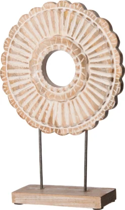 Intratuin Beeld Op Voet Niek Rond Naturel / Wit 25 X 7 X 37 Cm