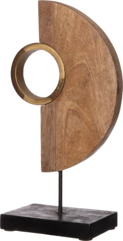 Intratuin Beeld Op Voet Rein Halfrond Naturel / Goud 10 X 15 X 30 Cm