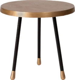 Intratuin Bijzettafel Shinchu Goud / Zwart D 40 H 40 Cm