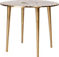 Intratuin Bijzettafel Rei Goud / Wit D 42 H 35 Cm