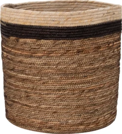 Intratuin Opbergmand Pipa Naturel / Zwart / Bruin D 25 H 20 Cm