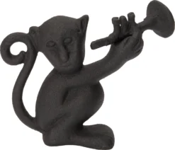 Intratuin Beeld Xavi Aap Trompet Zwart 14 X 4 X 11 Cm