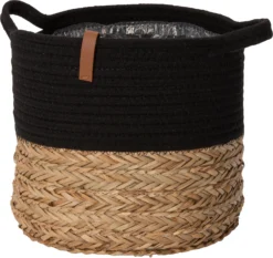 Intratuin Opbergmand Floro Naturel / Zwart D 22 H 22 Cm