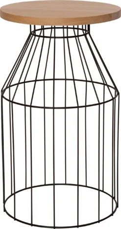 Intratuin Bijzettafel Orion Zwart / Naturel D 30 H 52 Cm