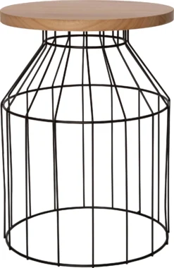 Intratuin Bijzettafel Orion Zwart / Naturel D 30 H 42 Cm