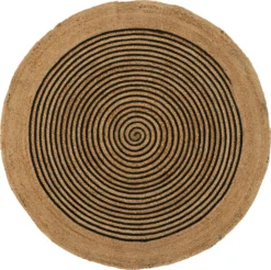 Intratuin Vloerkleed Moela Lijnen Naturel / Zwart D 120 Cm