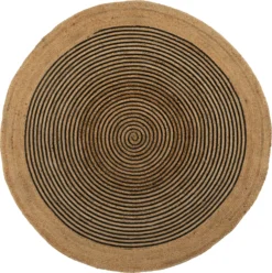 Intratuin Vloerkleed Moela Lijnen Naturel / Zwart D 150 Cm