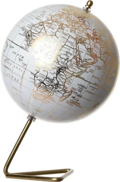 Intratuin Beeld Wereldbol Goud / Wit D 20 H 30 Cm