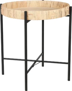 Mica Decorations Bijzettafel Kaj Naturel / Zwart D 44 H 39,5 Cm