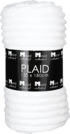 In The Mood Collection Plaid Lorens Wit 180 X 130 Cm