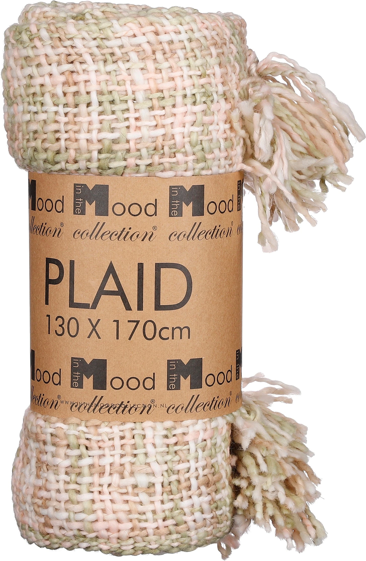 In The Mood Collection Plaid Italy Groen/roze 170 X 130 Cm 1 In The Mood Collection Plaid Italy Groen/roze 170 X 130 Cm