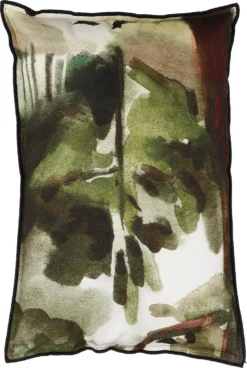 In The Mood Collection Sierkussen Foresti Groen/bruin/rood 35 X 55 Cm