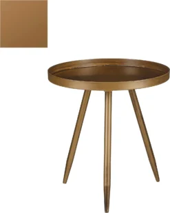 Mica Decorations Bijzettafel Flores Brons D 34 H 36 Cm